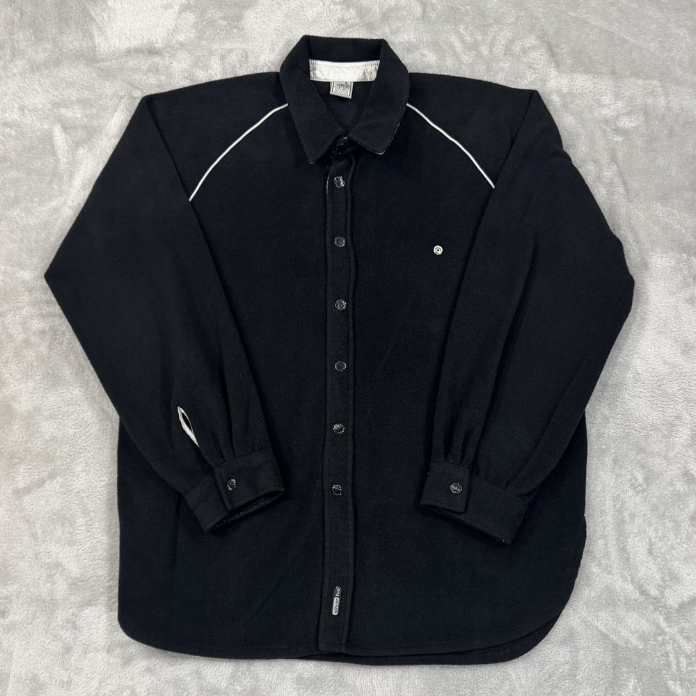 Vintage Levis Silvertab Shirt Jacket Mens XL Black Sherpa Rare 90s Shacket‎